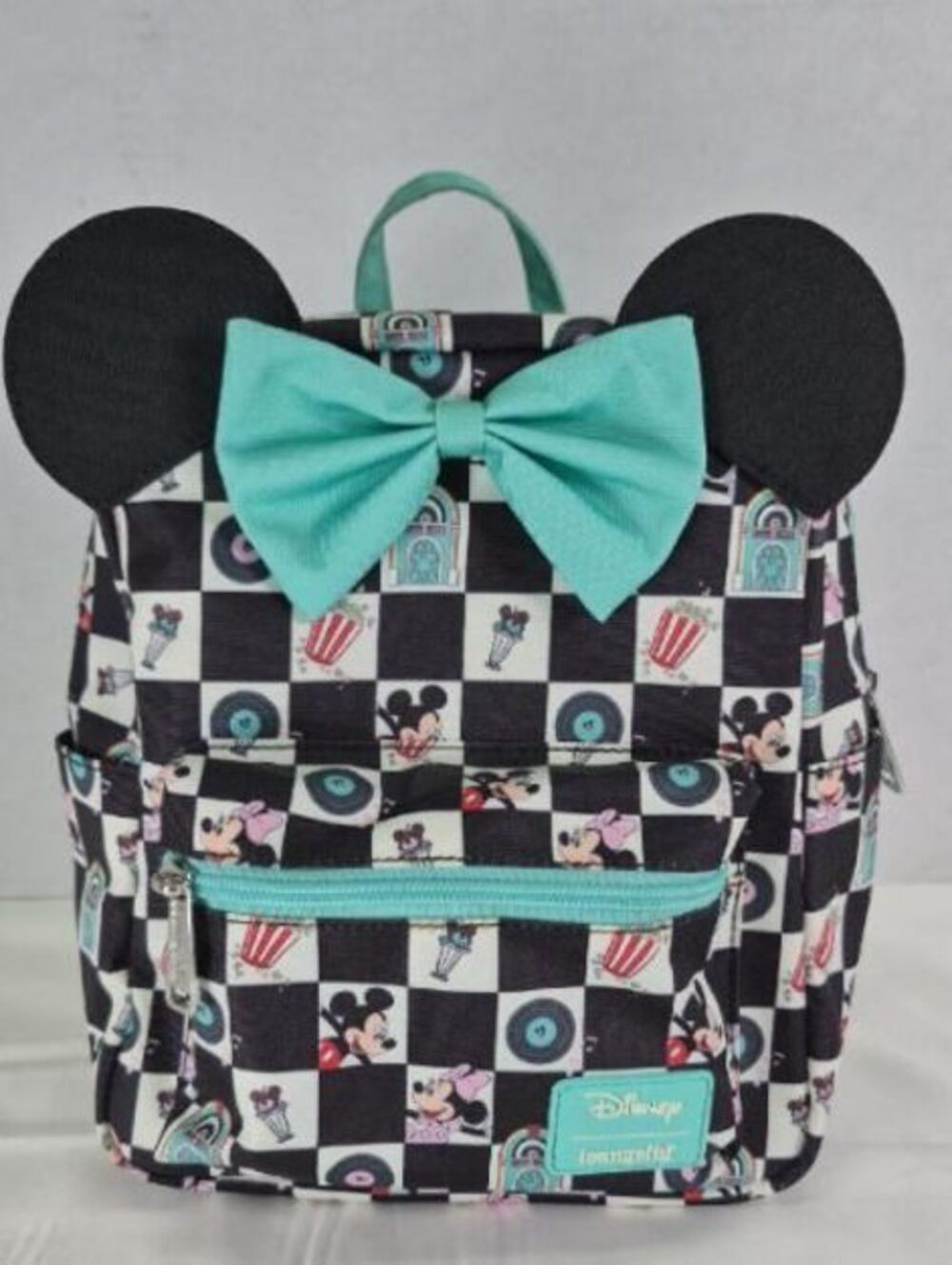 Loungefly Disney Mickey Minnie Mouse Diner Checkered Mini Backpack